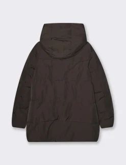 Piazza Italia Giaccone imbottito con cappuccio e tasche rivestite in pile - Marrone Outlet