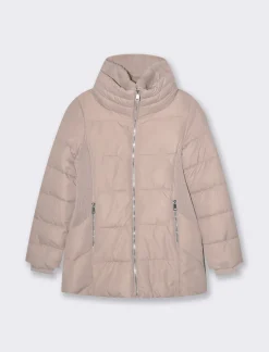 Piazza Italia Giaccone imbottito vestibilità slim con zip in metallo dorato - Rosa Hot