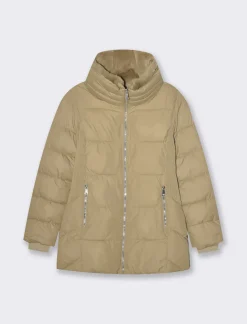 Piazza Italia Giaccone imbottito vestibilità slim con zip in metallo dorato - Cammello Beige Best Sale