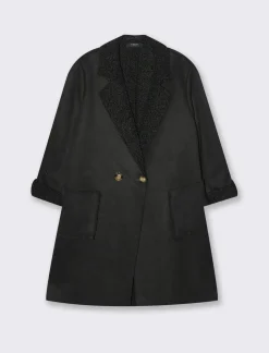 Piazza Italia Giaccone in tessuto combinato a 2 bottoni - Nero Discount