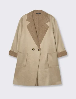 Piazza Italia Giaccone in tessuto combinato a 2 bottoni - Beige Discount