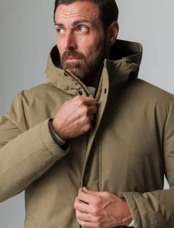 Piazza Italia Giaccone modello parka realizzato in tessuto tecnico imbottito - kaki Verde Shop