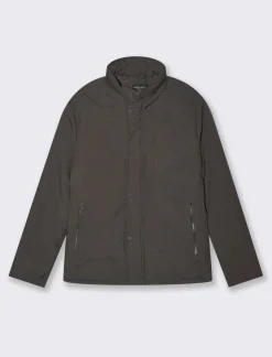 Piazza Italia Giaccone realizzato in tessuto tecnico a collo alto - Moro Marrone Cheap