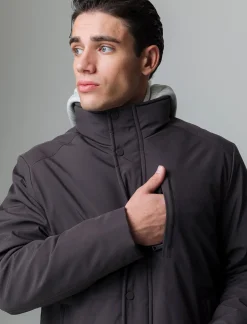 Piazza Italia Giaccone realizzato in tessuto tecnico a collo alto - Moro Marrone Cheap