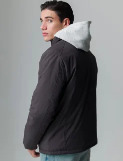 Piazza Italia Giaccone realizzato in tessuto tecnico a collo alto - Moro Marrone Cheap