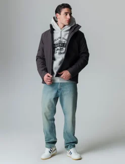 Piazza Italia Giaccone realizzato in tessuto tecnico a collo alto - Moro Marrone Cheap