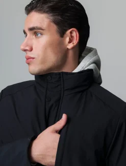 Piazza Italia Giaccone realizzato in tessuto tecnico a collo alto - Nero Clearance