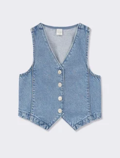 Piazza Italia Gilet bambina in denim - Denim Blu New