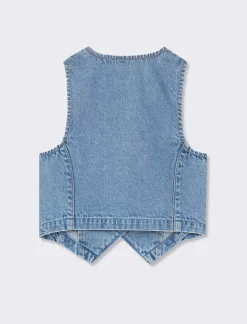 Piazza Italia Gilet bambina in denim - Denim Blu New