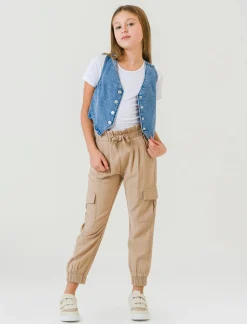 Piazza Italia Gilet bambina in denim - Denim Blu New