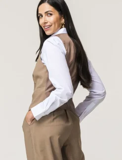 Piazza Italia Gilet con bottoni , scollo a V e tasche frontali a filetto - castoro Grigio Flash Sale