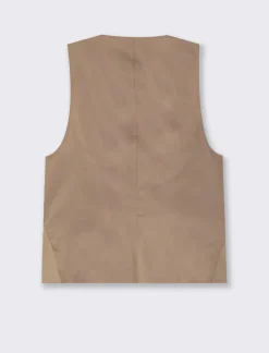 Piazza Italia Gilet con bottoni , scollo a V e tasche frontali a filetto - castoro Grigio Flash Sale