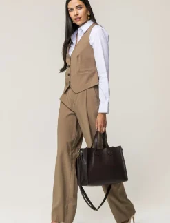 Piazza Italia Gilet con bottoni , scollo a V e tasche frontali a filetto - castoro Grigio Flash Sale