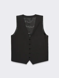 Piazza Italia Gilet elegante in tessuto con schiena intessuto lucido - Nero Sale