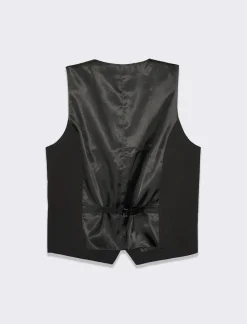 Piazza Italia Gilet elegante in tessuto con schiena intessuto lucido - Nero Sale