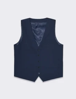 Piazza Italia Gilet elegante in tessuto con schiena intessuto lucido - Blu Cheap