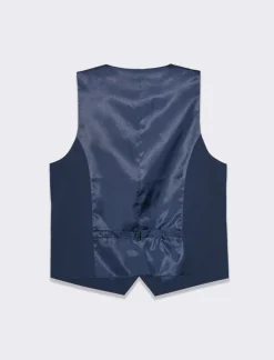 Piazza Italia Gilet elegante in tessuto con schiena intessuto lucido - Blu Cheap