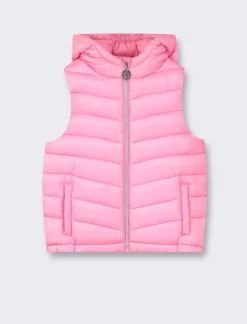 Piazza Italia Gilet imbottito leggero con zip sul davanti con cappuccio e tasche vestibilità regular - Rosa Flash Sale