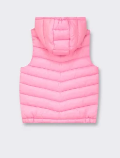 Piazza Italia Gilet imbottito leggero con zip sul davanti con cappuccio e tasche vestibilità regular - Rosa Flash Sale