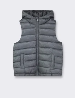 Piazza Italia Gilet imbottito leggero con cappuccio apertura con zip frontale - cenere Grigio Cheap