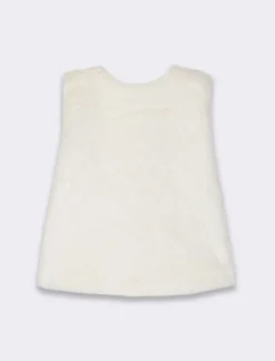 Piazza Italia Gilet in finta pelliccia - Bianco panna Clearance