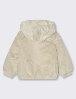 Piazza Italia Giubbino da bambina effetto finta pelliccia e trapuntato con cappuccio - Beige Hot