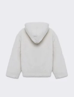 Piazza Italia Giubbino in finta pelliccia con pelo corto, zip sul davanti ed elastico al fondo - sporco Bianco Hot