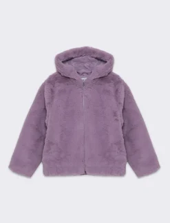 Piazza Italia Giubbino in finta pelliccia con pelo corto, zip sul davanti ed elastico al fondo - Rosa Fashion