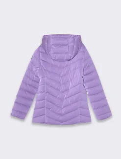 Piazza Italia Giubbino trapuntato con cuciture a V in tessuto lucido - Viola Hot