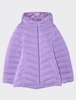 Piazza Italia Giubbino trapuntato con cuciture a V in tessuto lucido - Viola Hot