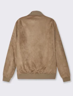 Piazza Italia Giubbotto bomber in tessuto effetto scamosciato - fango Grigio Sale