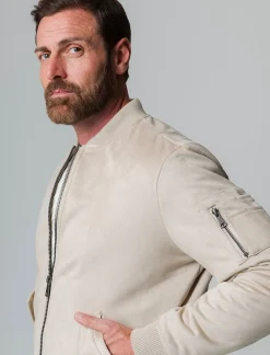 Piazza Italia Giubbotto bomber in tessuto effetto scamosciato - ecru Beige Best