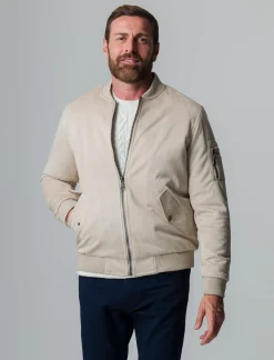 Piazza Italia Giubbotto bomber in tessuto effetto scamosciato - ecru Beige Best