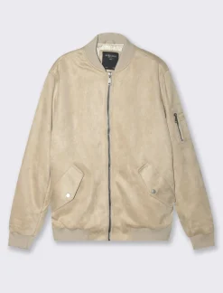 Piazza Italia Giubbotto bomber in tessuto effetto scamosciato - ecru Beige Best