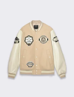 Piazza Italia Giubbotto bomber varsity in panno - Beige Online