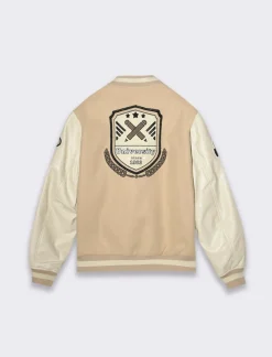 Piazza Italia Giubbotto bomber varsity in panno - Beige Online