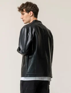 Piazza Italia Giubbotto con collo a pistagnacon cerniera metallica - Nero Outlet