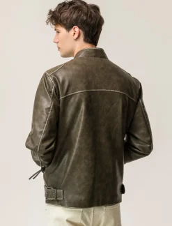 Piazza Italia Giubbotto con collo a pistagna effetto slavato - fango Grigio Online