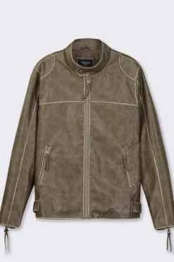 Piazza Italia Giubbotto con collo a pistagna effetto slavato - fango Grigio Online