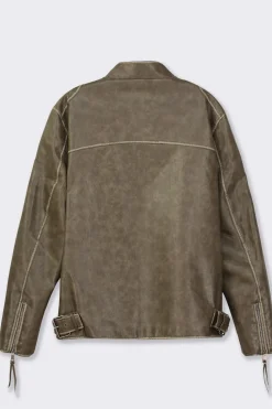 Piazza Italia Giubbotto con collo a pistagna effetto slavato - fango Grigio Online