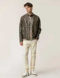 Piazza Italia Giubbotto con collo a pistagna effetto slavato - fango Grigio Online