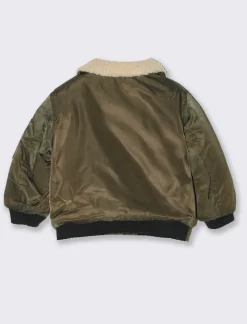 Piazza Italia Giubbotto con collo in pelliccia - Verde militare Best