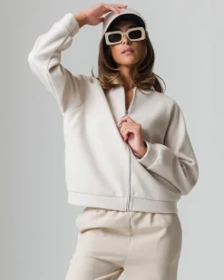 Piazza Italia Giubbotto con zip e manica raglan.Vestibilità regular - burro Bianco Outlet