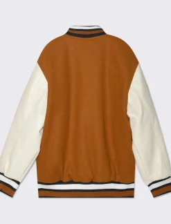 Piazza Italia Giubbotto da bambino con maniche in contrasto modello college - tabacco Marrone Clearance