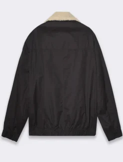 Piazza Italia Giubbotto imbottito a collo in pelliccia sintetica rimovibile - Nero New