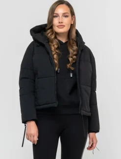 Piazza Italia Giubbotto imbottito con cappuccio e chiusura con zip e coulisse - Nero Cheap