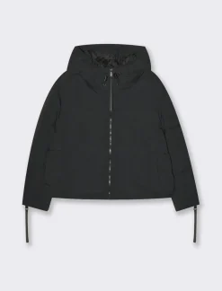 Piazza Italia Giubbotto imbottito con cappuccio e chiusura con zip e coulisse - Nero Cheap