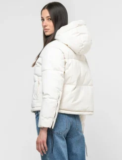 Piazza Italia Giubbotto imbottito con cappuccio e chiusura con zip e coulisse - gesso Bianco Flash Sale