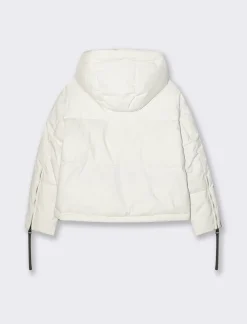 Piazza Italia Giubbotto imbottito con cappuccio e chiusura con zip e coulisse - gesso Bianco Flash Sale