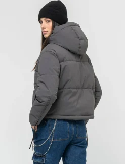 Piazza Italia Giubbotto imbottito con cappuccio e chiusura con zip e coulisse - piombo Grigio Hot